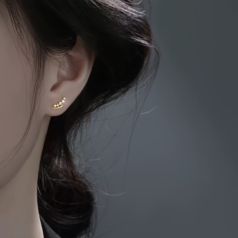 Minimalist Star Stud Earrings with Zirconia Stones - Perfect Gift